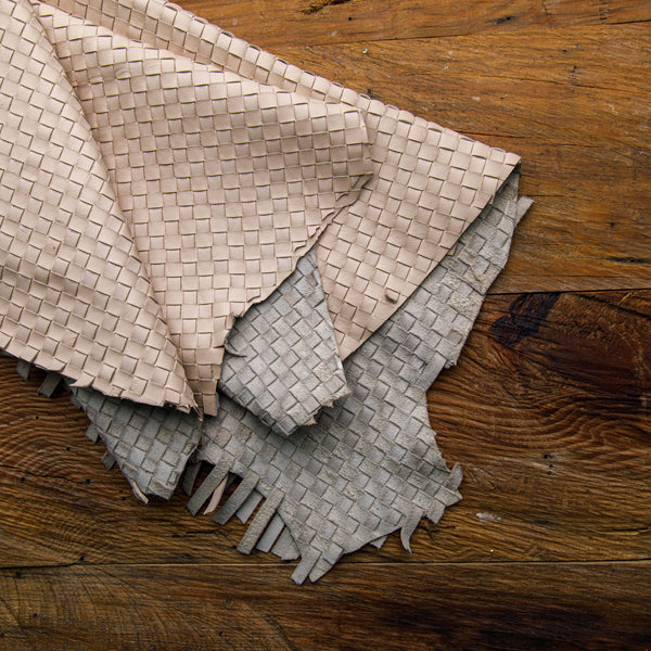 woven Light Beige leather hide