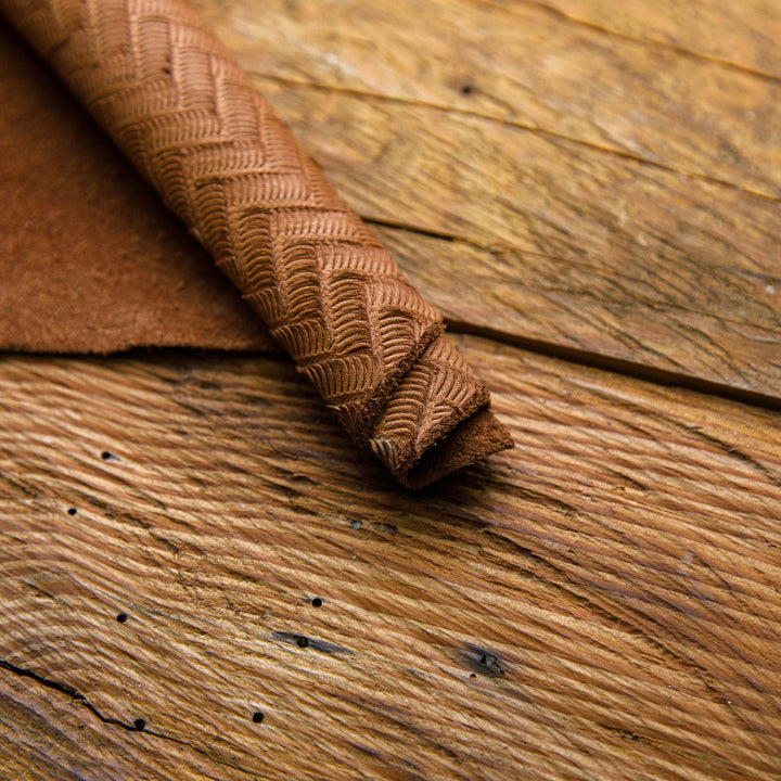 woven brown leather skin