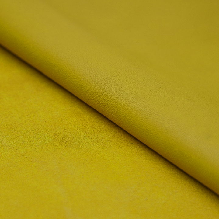 yellow matte finish cowhide leather