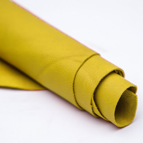 yellow oil tanned matte finished leather