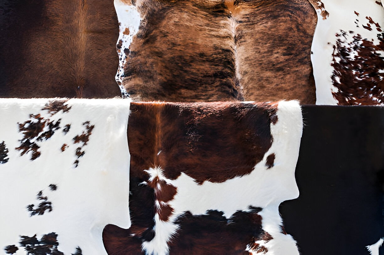 Natural brown cowhide rug — real cow hide rug for sale