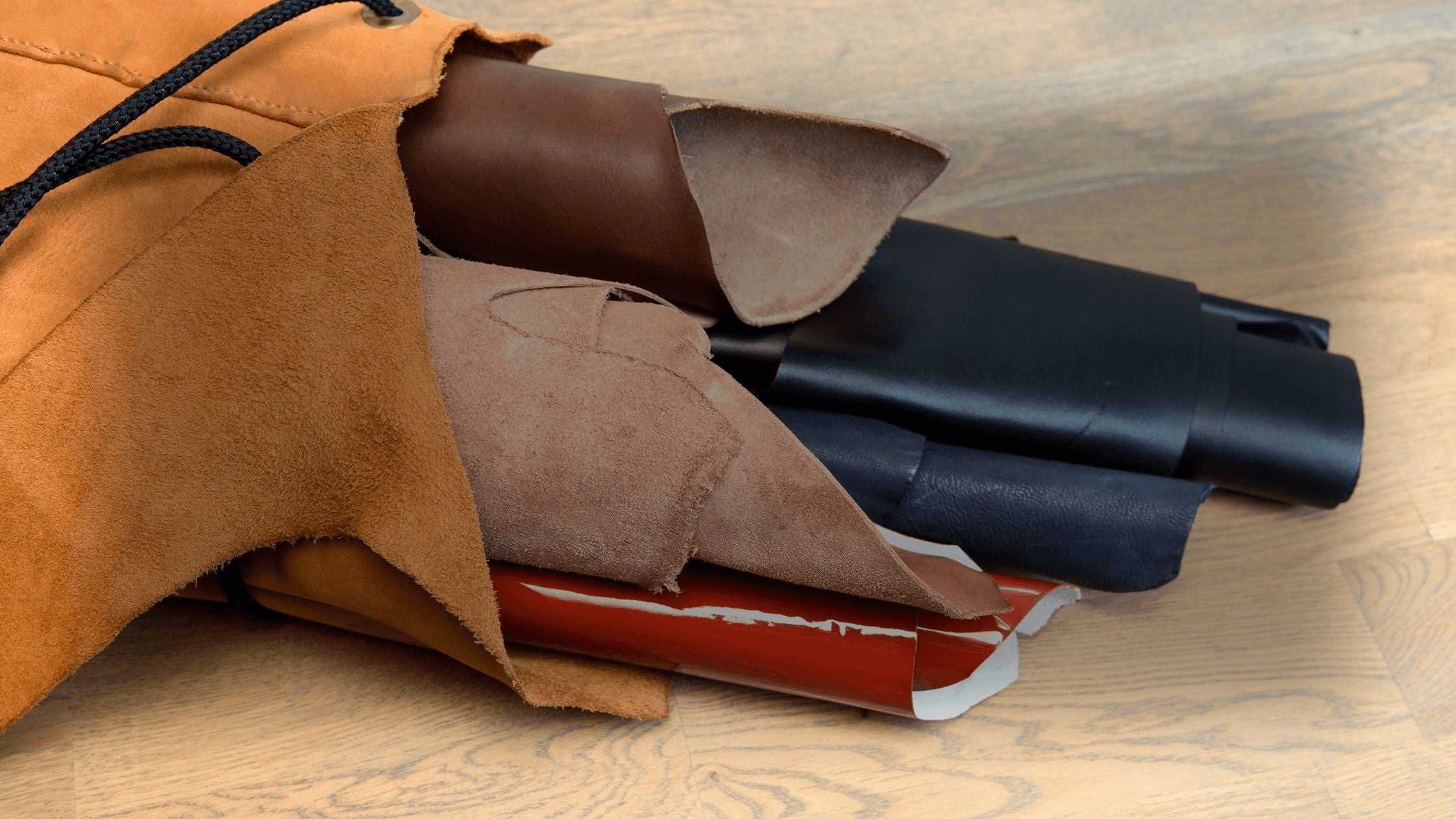 multiple veg tanned leather hides from Leather Hub